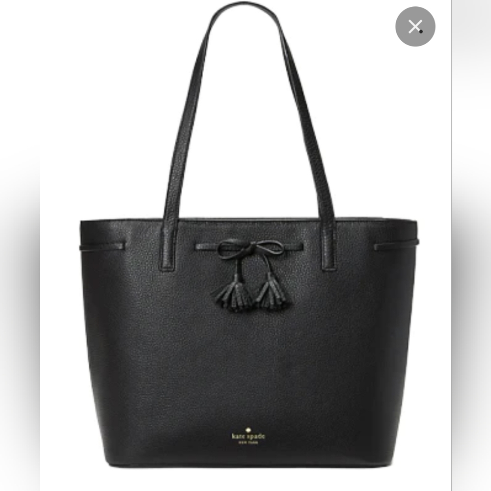 Kate Spade Hayes Pebbled Leather Tote Black Medium Retail:$329